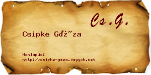 Csipke Géza névjegykártya